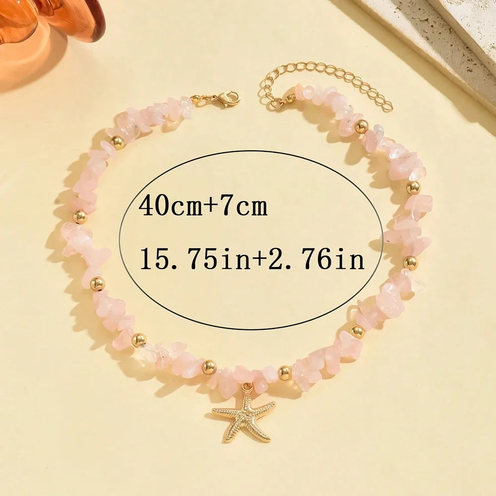 Shell and starfish choker necklace