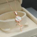 Rose Flower Opal Necklace