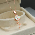 Rose Flower Opal Necklace