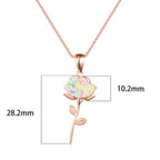 Rose Flower Opal Necklace