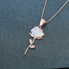 Rose Flower Opal Necklace