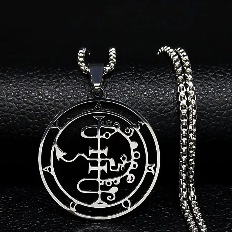 Satanic Necklace Demon Spirit Pendant Asmoday Silver