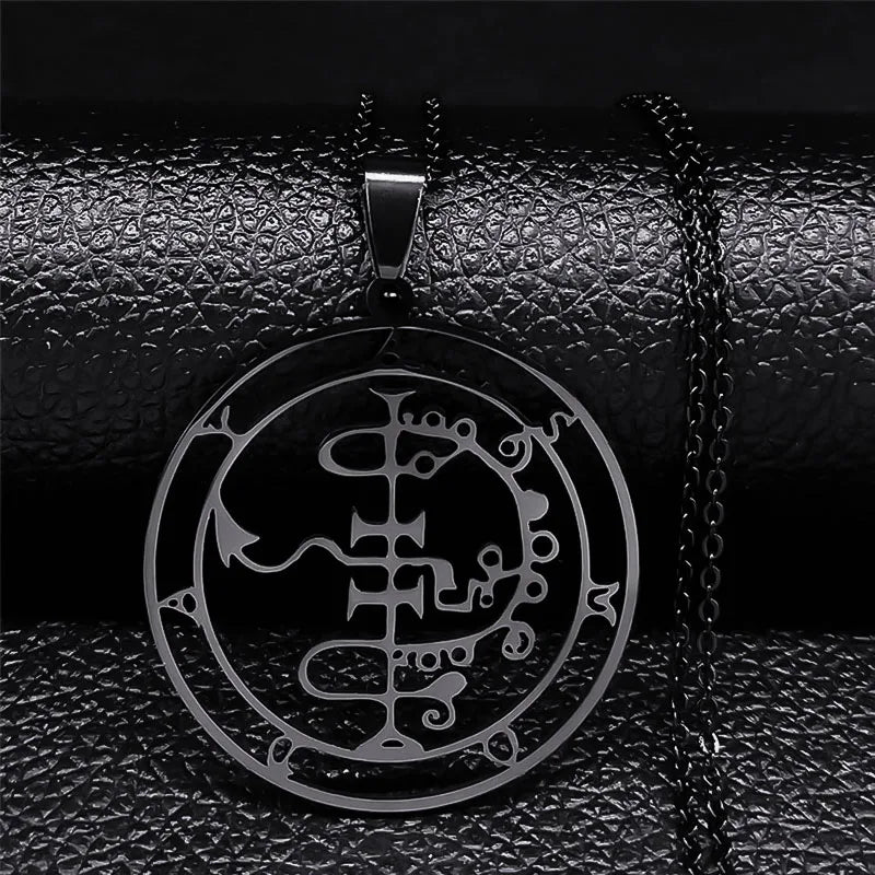 Satanic Necklace Demon Spirit Pendant Asmoday Black