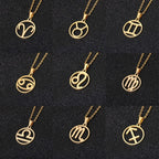 Zodiac Sign Necklace - 12 Constellations Astrology Pendant Medal for Men and Women