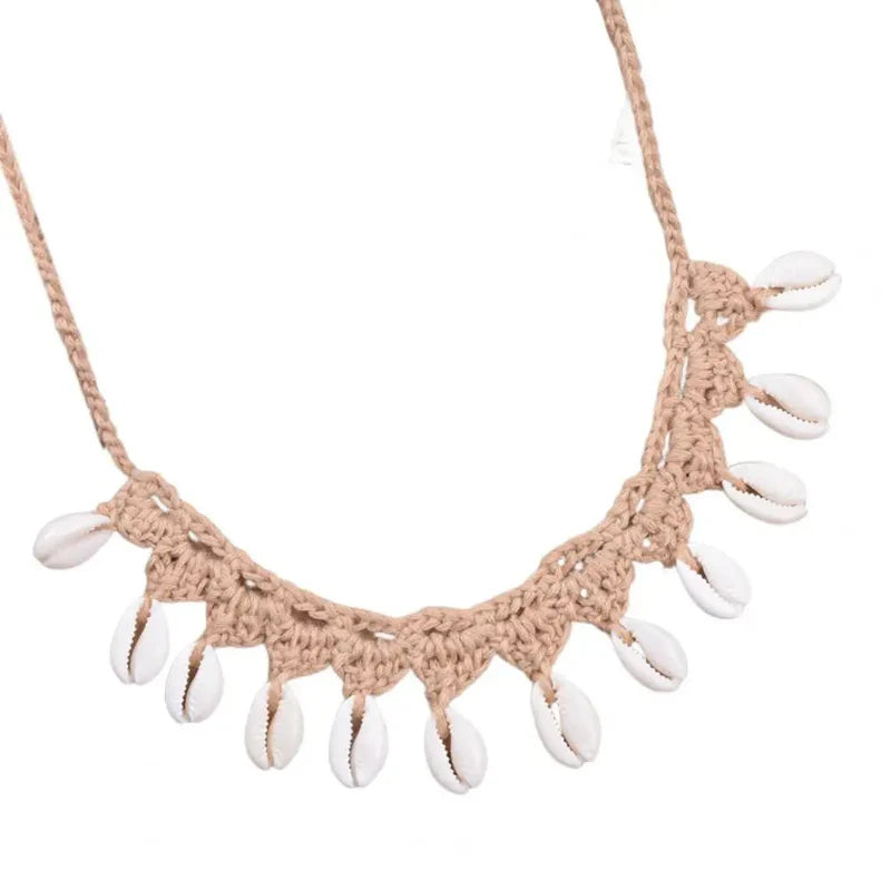 Bohemian Cowrie Shell Choker Necklace