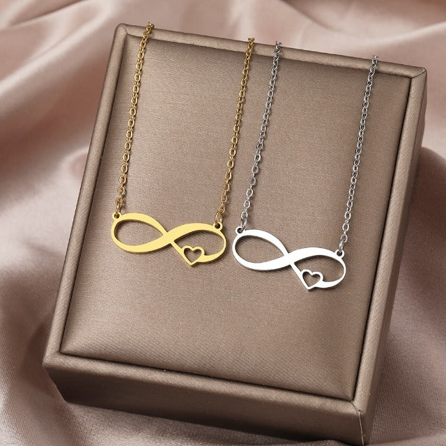 Infinity Symbol Necklace Women's Pendant Small Heart