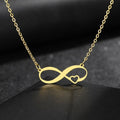 Infinity Symbol Necklace Women's Pendant Small Heart gold