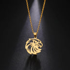 Gold Eagle Head Pendant Necklace