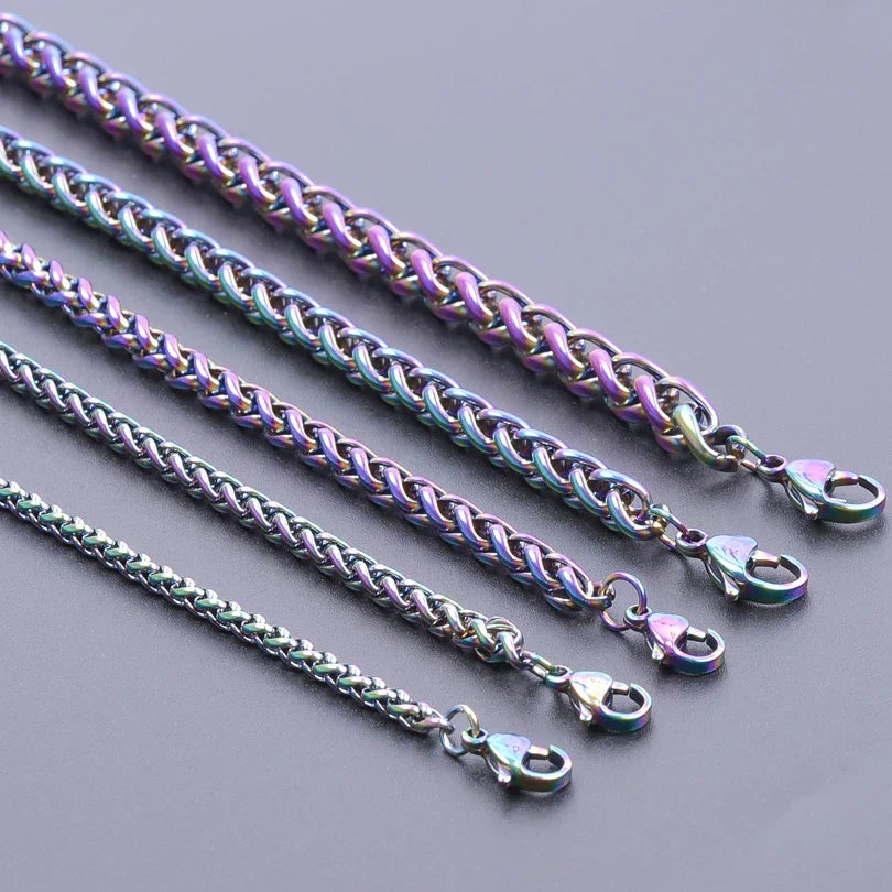 Twisted Necklace with Rainbow Pendant