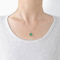 Mother-of-Pearl Clover Necklace Gold Chain Pendant for Women green