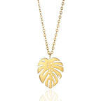 Tropical Necklace Palm Leaf Gold