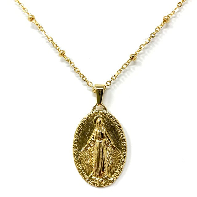 Virgin Mary necklace gold