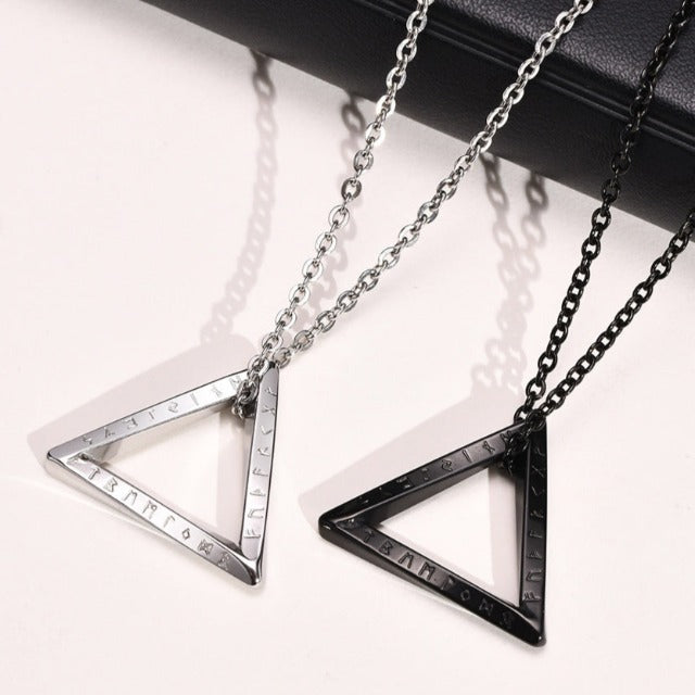 Viking Necklace Celtic Rune Pendant Nordic Men Women black