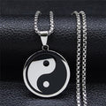 Yin Yang Necklace Men's Pendant silver