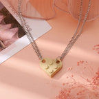 Fashion Heart Pendant Necklaces for Couples and Friends beige