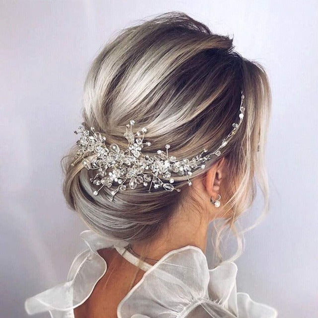 Diamond and Flower Bridal Tiara