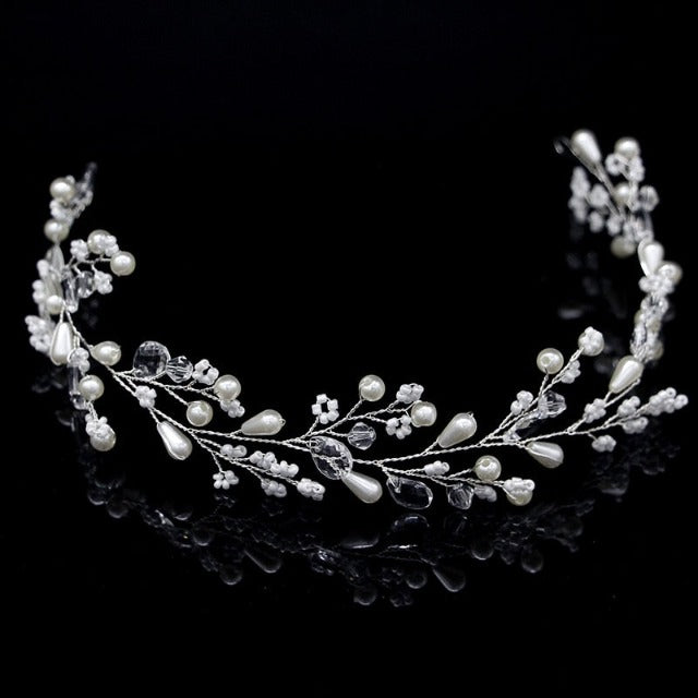 Diamond and Flower Bridal Tiara