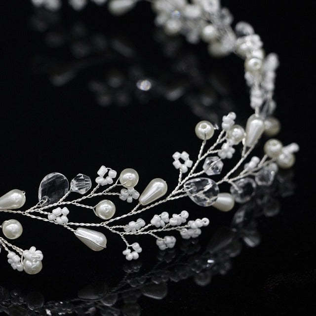 Diamond and Flower Bridal Tiara