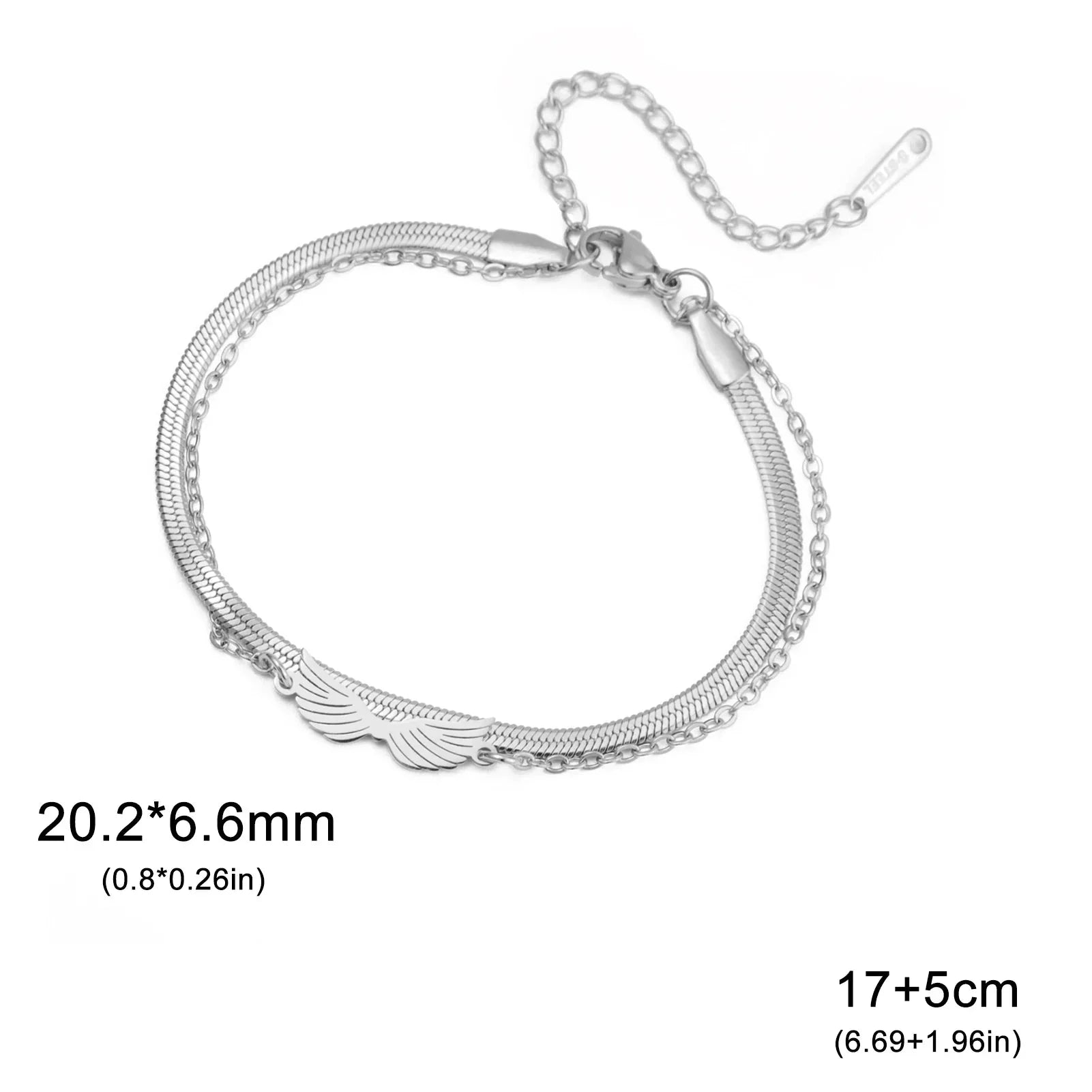 Double angel wings bracelet