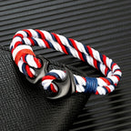 Double Anchor Bracelet White and Red
