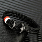 Double Anchor Bracelet Black