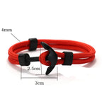 Black double anchor bracelet