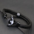 Black double anchor bracelet black