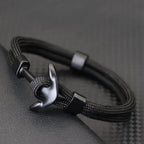 Black double anchor bracelet black