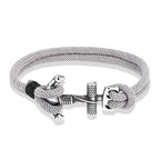 Men's double-anchor bracelet gray