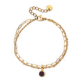 Double gold bracelet with birthstone