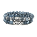 Buddhist Natural Stone Chain Bracelet grey