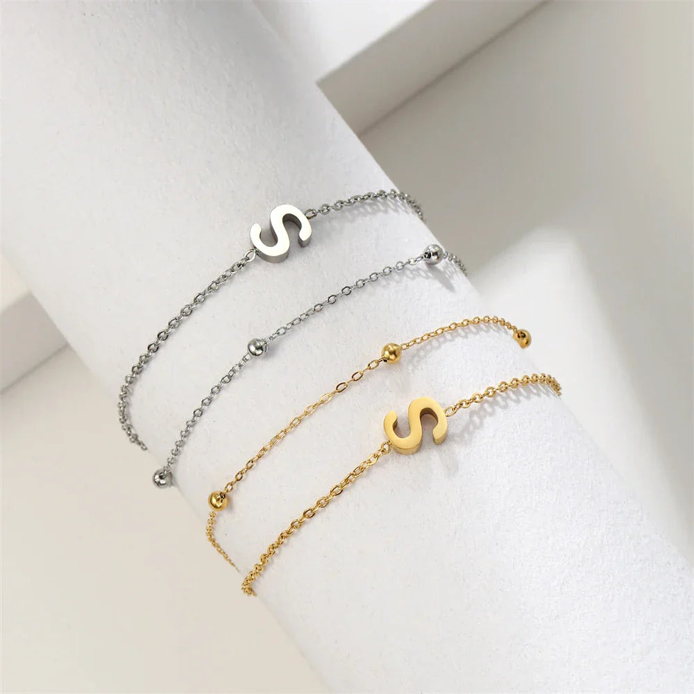 Double initial bracelet gold and silver  s