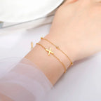 Double initial bracelet gold 