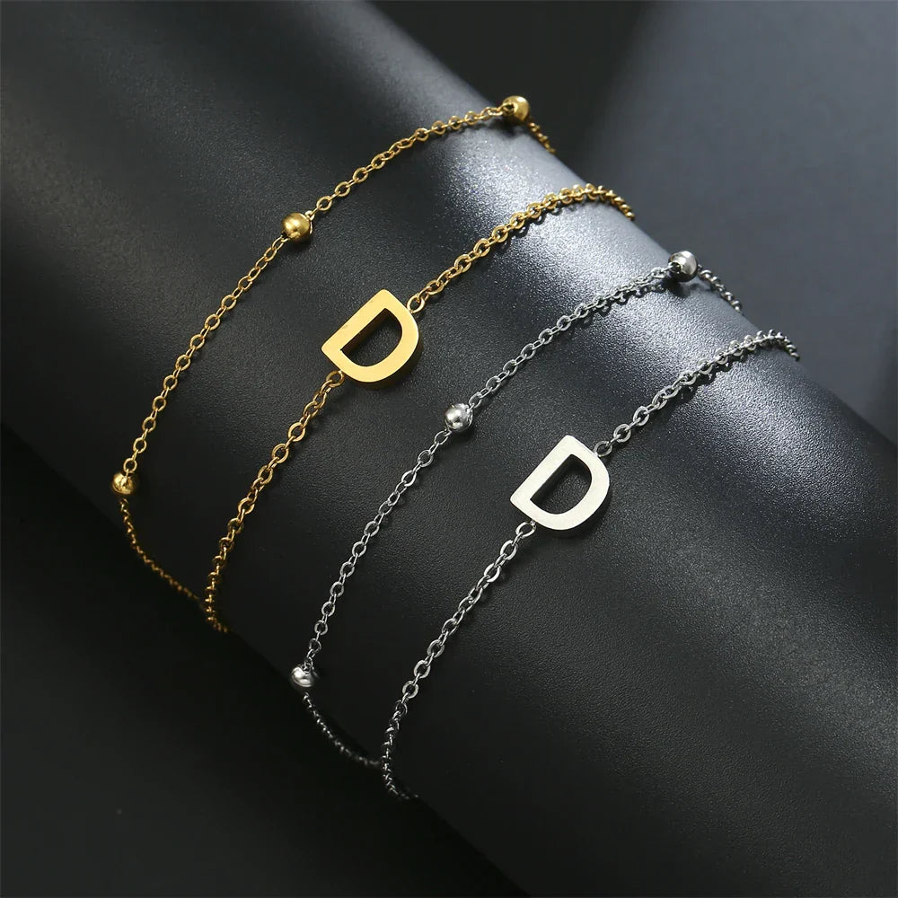 Double initial bracelet gold and silver  d