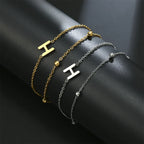 Double initial bracelet gold and silver  h