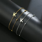 Double initial bracelet gold and silver k