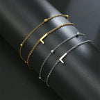 Double initial bracelet gold and silver  l