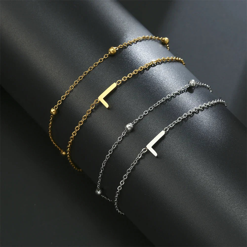 Double initial bracelet gold and silver  l