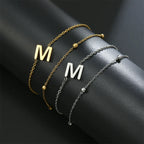 Double initial bracelet gold and silver  m
