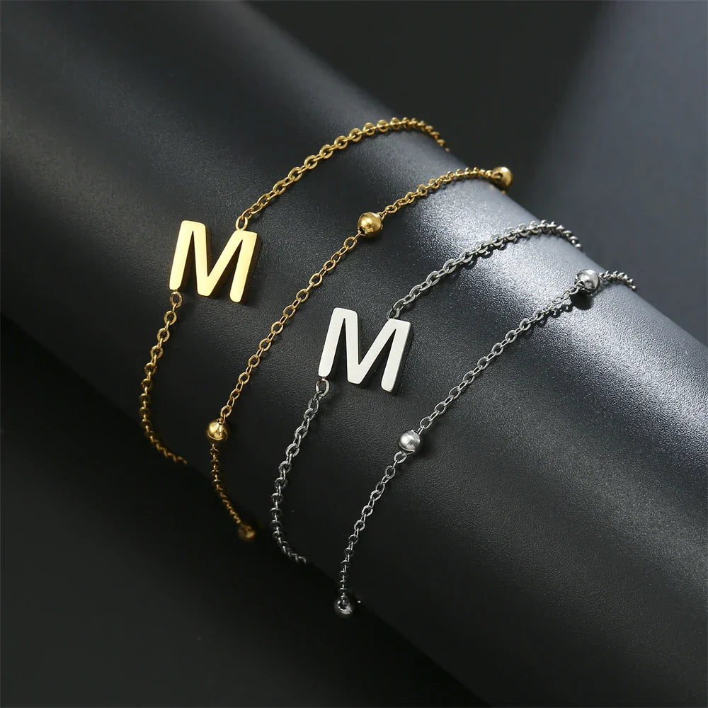 Double initial bracelet gold and silver  m