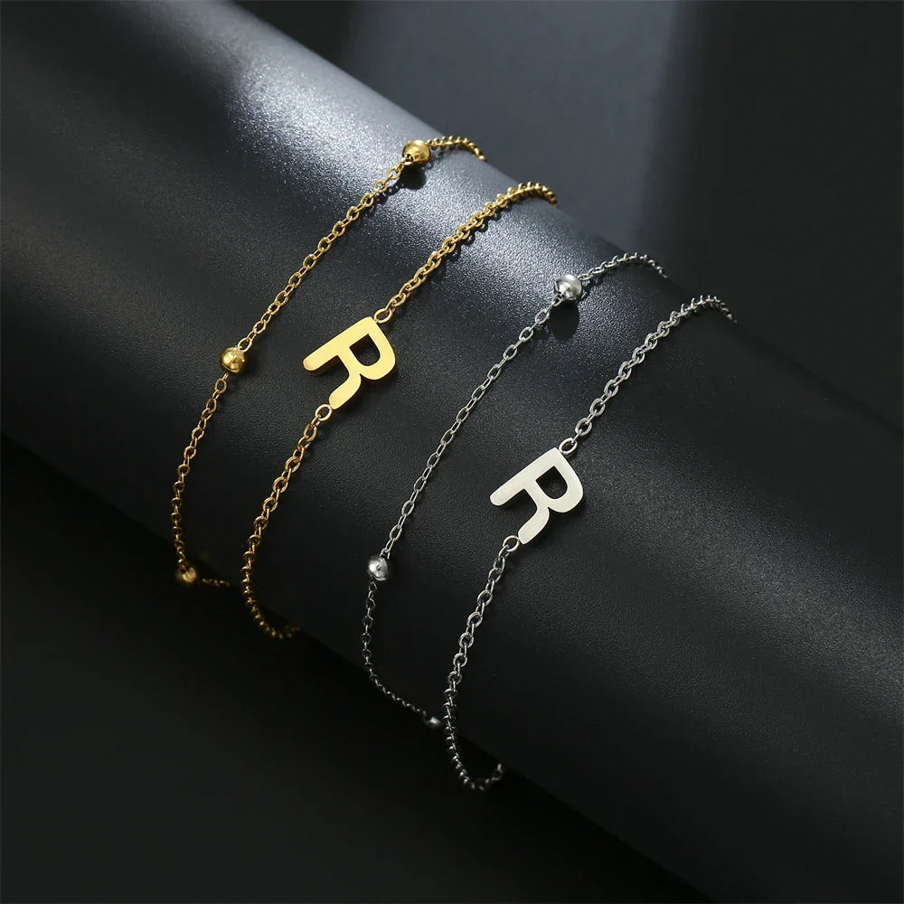 Double initial bracelet gold and silver  r