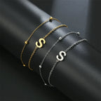 Double initial bracelet - letter