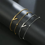 Double initial bracelet gold and silver  v