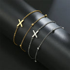 Double initial bracelet gold and silver  x