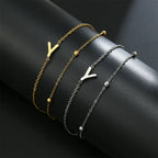 Double initial bracelet gold and silver  y