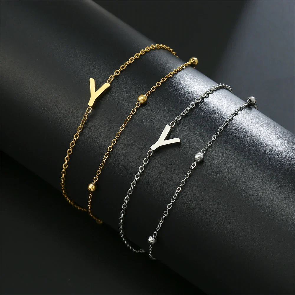 Double initial bracelet gold and silver  y