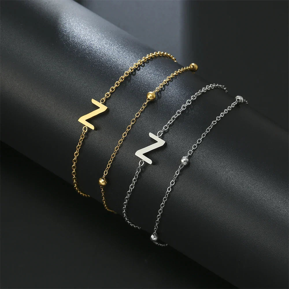 Double initial bracelet gold and silver  z