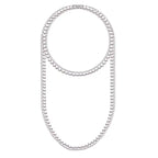 Long White Double-Strand Pearl Necklace for Women