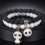 White and Black Panda Bracelet Duo