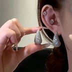 Elegant Water Drop Stud Earrings Silver